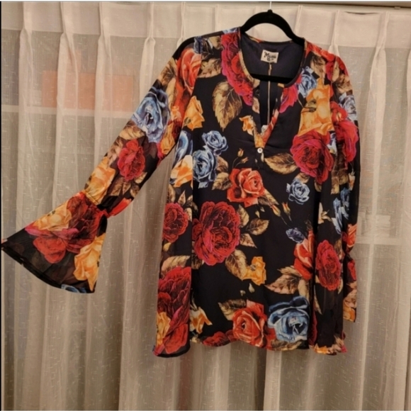 Show Me Your Mumu Long Sleeve Shirt Floral Flowy Size Small NWT - Picture 4 of 10